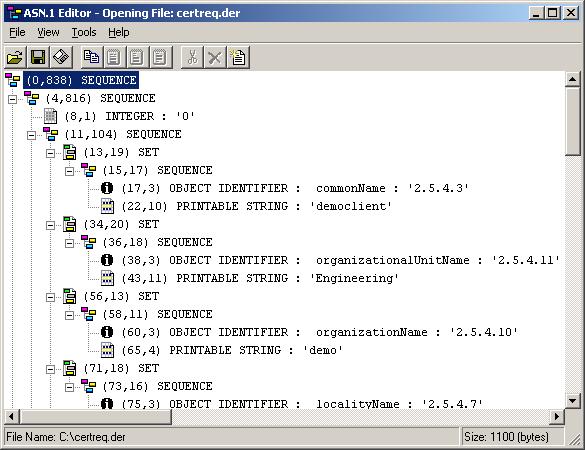 ASN.1 Editor, Liping Dai WinForms edition