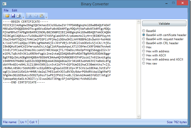 ASN.1 Editor - Binary converter