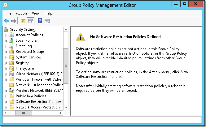 Software Restriction Policies in Group Policy Editor