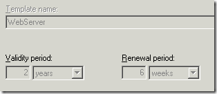 Certificate template validity in Certificate Templates MMC UI
