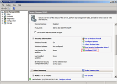 Configure IE ESC in Server Manager