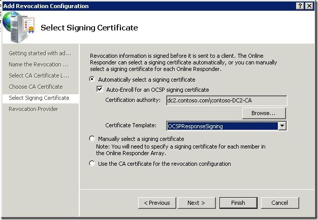 Select Signing Certificate