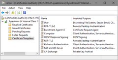 View certificate templates in Certification Authority MMC snap-in