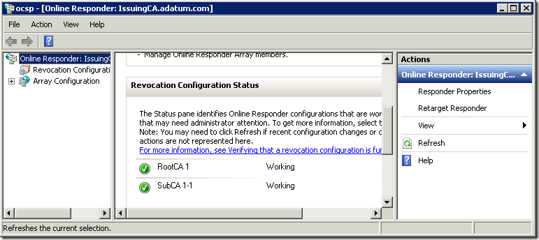 OCSP Responder configurations